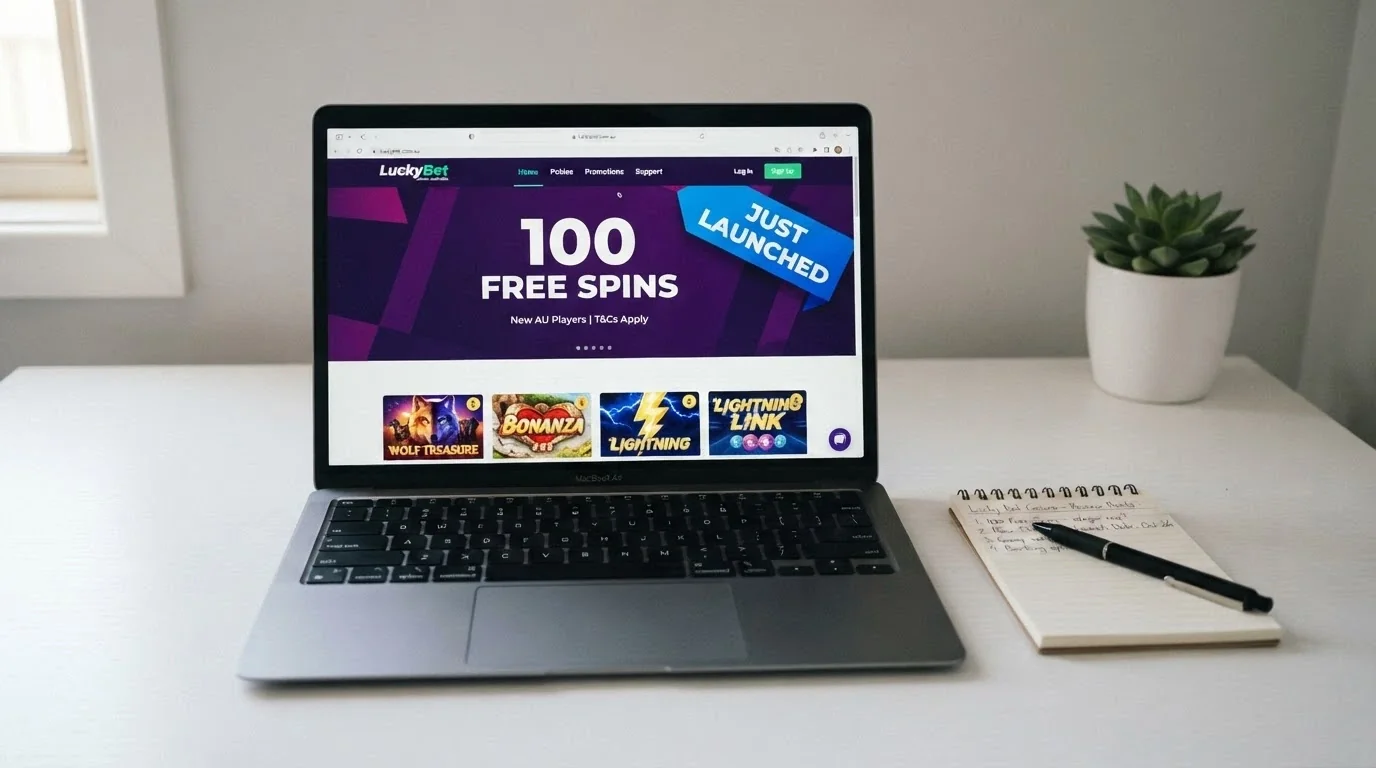 A fresh casino homepage with a Just Launched badge and a no-deposit bonus banner, contrasted with an empty review section