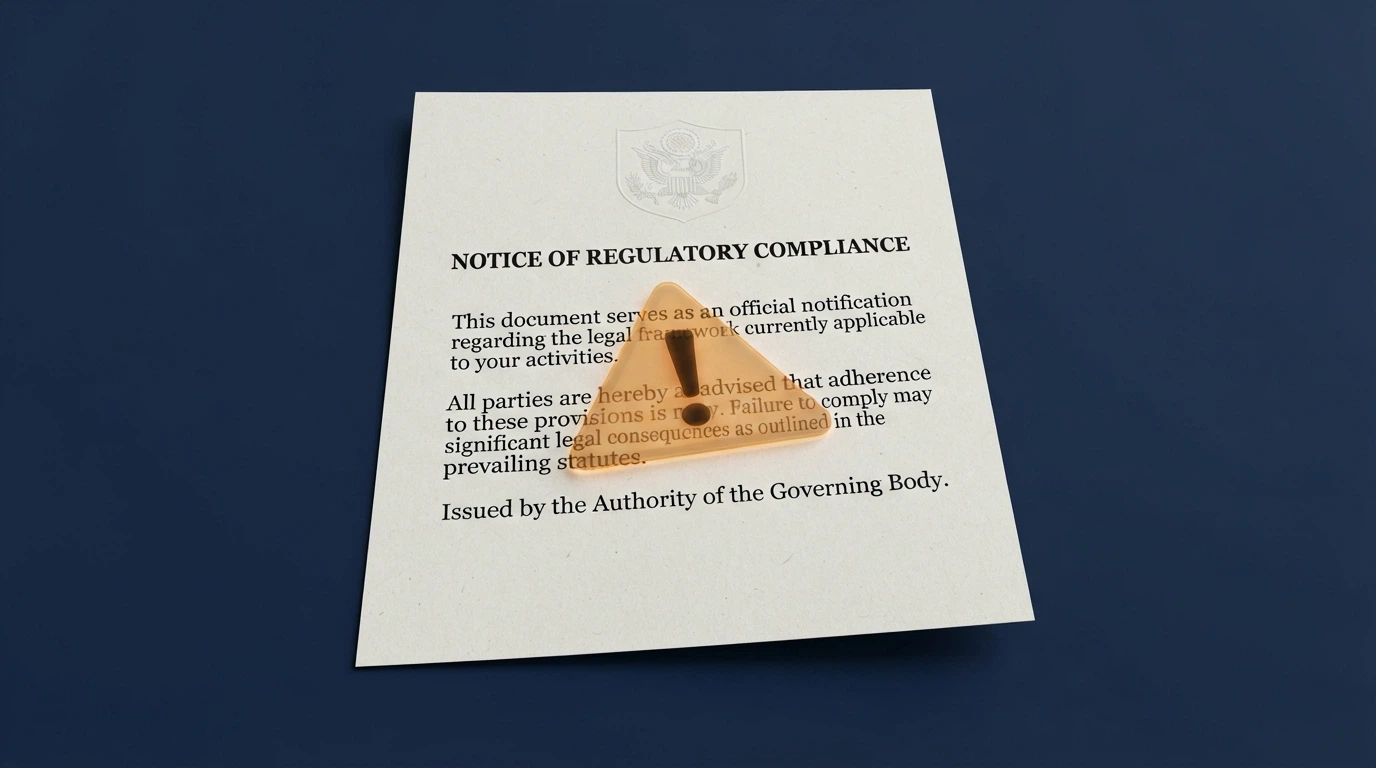 A government-style document page with the Interactive Gambling Act header visible and an Australian crest, overlaid with a translucent warning icon