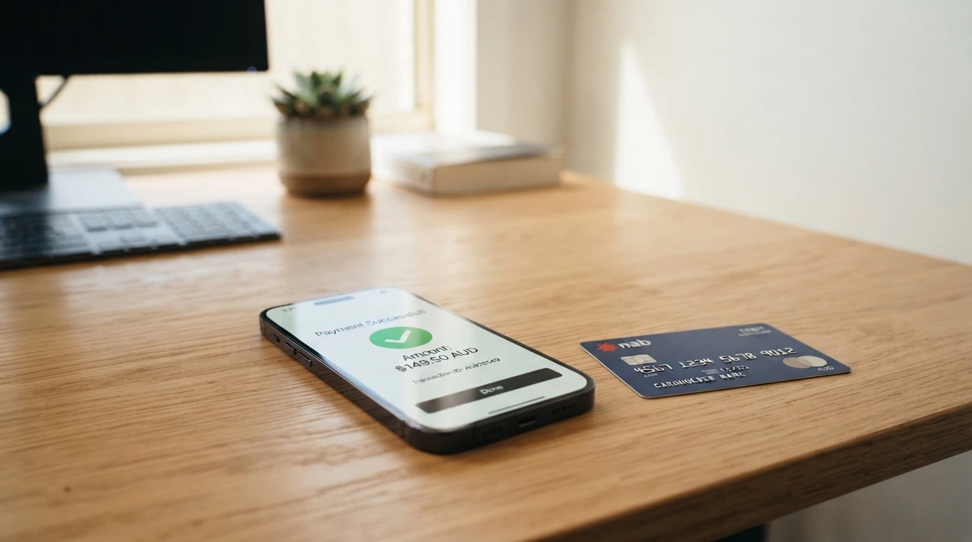 A PayID deposit confirmation screen on a mobile phone showing a completed transaction