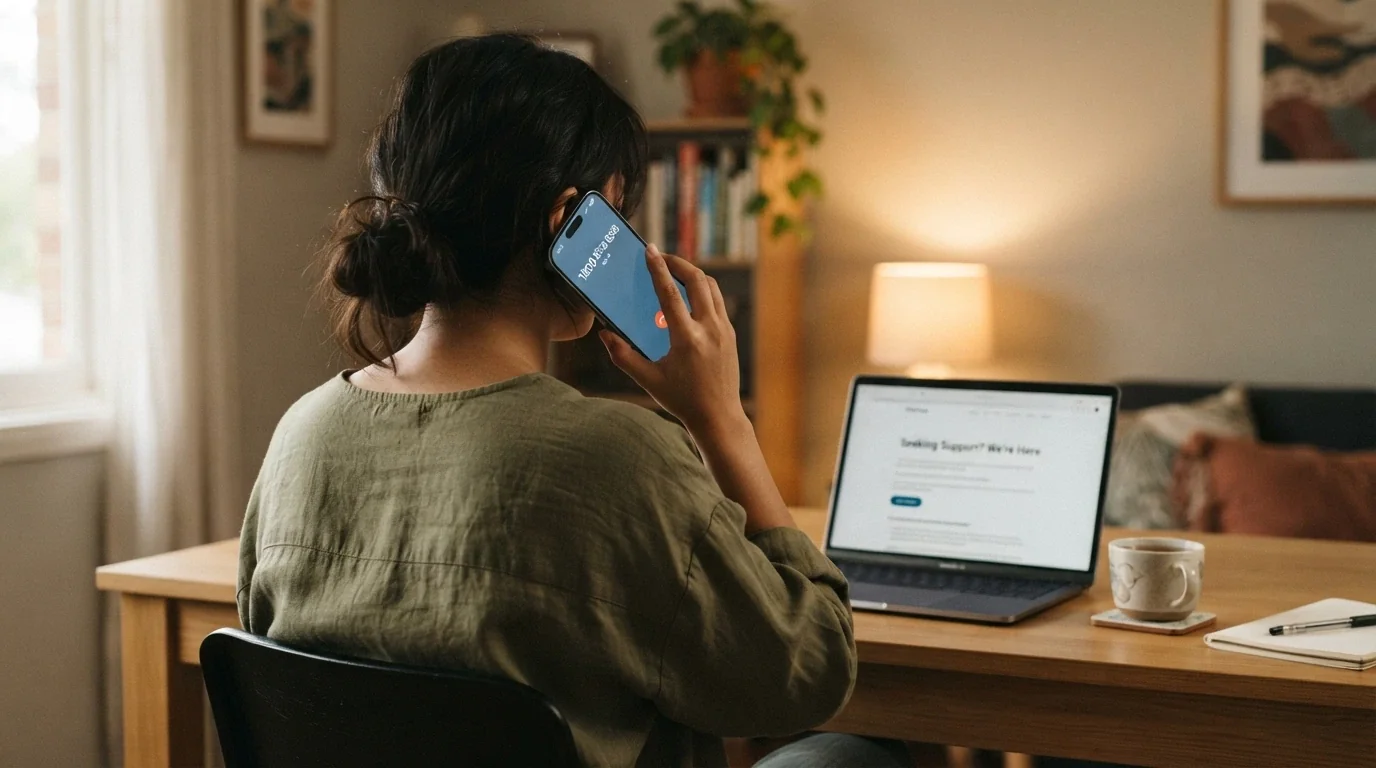 A person contacting the National Gambling Helpline on 1800 858 858