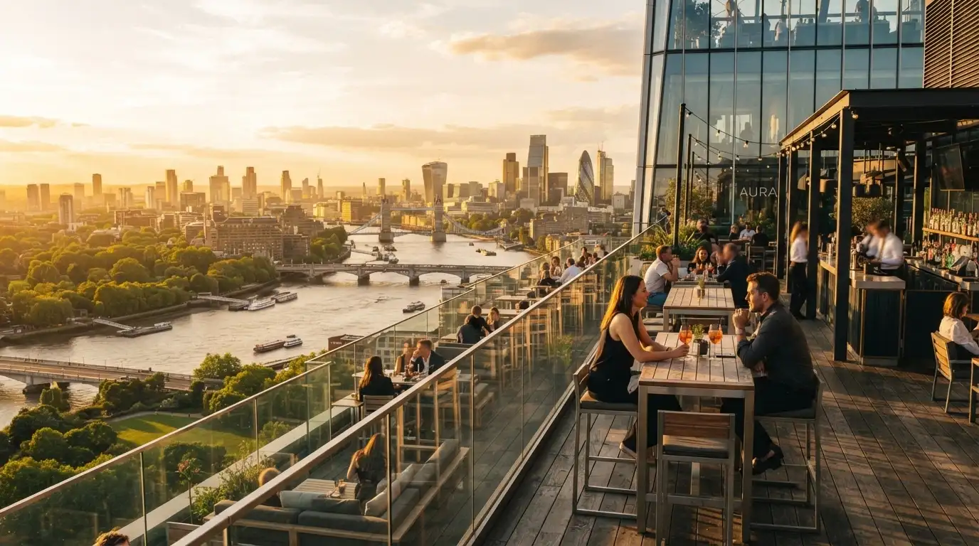 Sôl Rooftop Bar on Level 9 of SkyCity Adelaide with city and River Torrens views